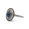 Bague 56 Bague Art déco en platine avec saphir cabochon, onyx et diamants 58 Facettes 1270