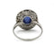 Bague 56 Bague Art déco en platine avec saphir cabochon, onyx et diamants 58 Facettes 1270