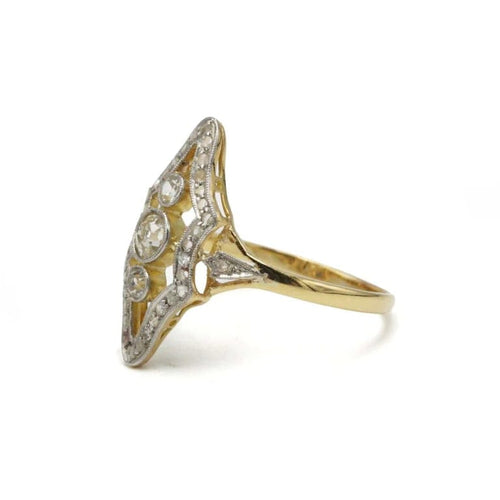 Bague 54 Bague en or 750 avec diamants taille ancienne 58 Facettes 1313