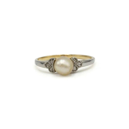 Bague 50 Bague en or 750 avec diamants et perle 58 Facettes 1315