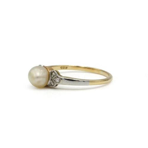 Bague 50 Bague en or 750 avec diamants et perle 58 Facettes 1315