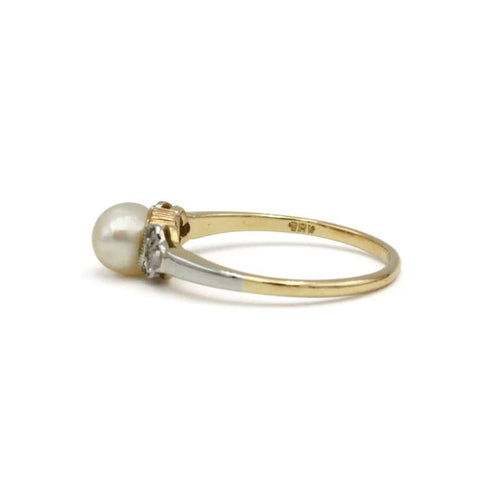 Bague 50 Bague en or 750 avec diamants et perle 58 Facettes 1315