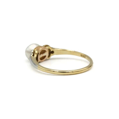 Bague 50 Bague en or 750 avec diamants et perle 58 Facettes 1315