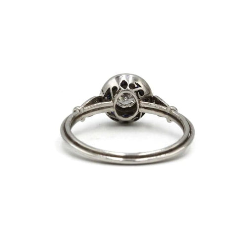 Bague 55 Bague Art déco en platine 800 avec diamants et saphirs calibrés 58 Facettes 1310