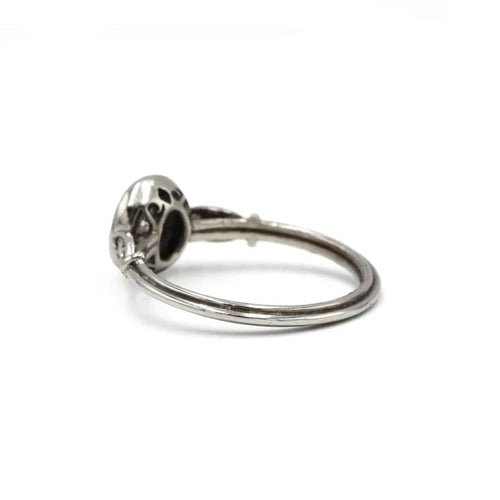 Bague 55 Bague Art déco en platine 800 avec diamants et saphirs calibrés 58 Facettes 1310