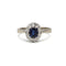 Bague 51 Bague entourage en or 750 avec saphir 0,93 ct et diamants 58 Facettes 1301