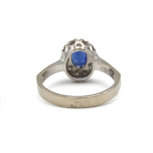 Bague 51 Bague entourage en or 750 avec saphir 0,93 ct et diamants 58 Facettes 1301
