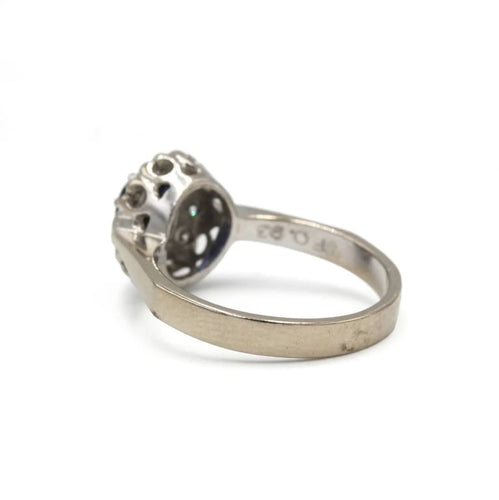 Bague 51 Bague entourage en or 750 avec saphir 0,93 ct et diamants 58 Facettes 1301