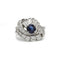 Bague 54 Bague en or blanc 585 avec diamants et saphir 58 Facettes 1308