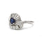 Bague 54 Bague en or blanc 585 avec diamants et saphir 58 Facettes 1308