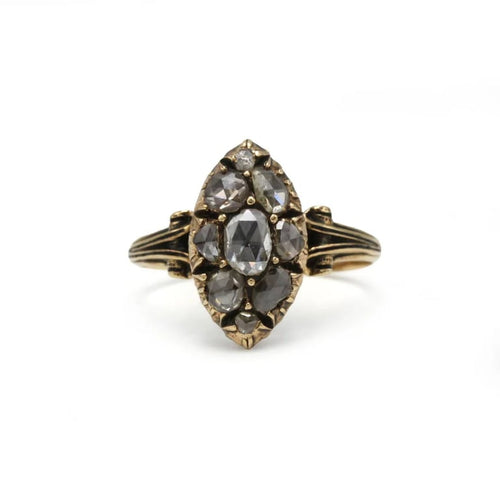 Bague 55 Bague marquise en or 750 et diamants taille rose 58 Facettes 1297