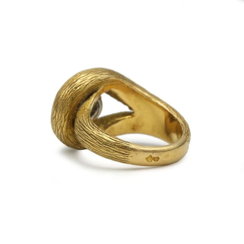 Bague 46 Bague nœud en or 750 avec diamant taille ancienne 1,76 ct GIA 58 Facettes 1269