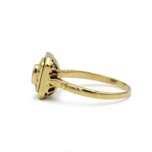 Bague 58 Bague en or jaune 750, diamants et émeraudes 58 Facettes 1325