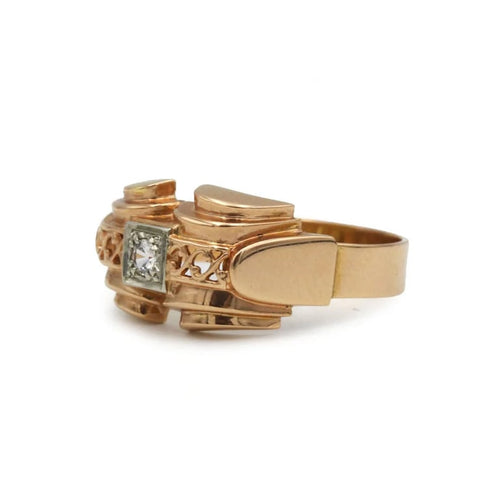 Bague 56 Bague tank en or 750 avec diamant 58 Facettes 1326