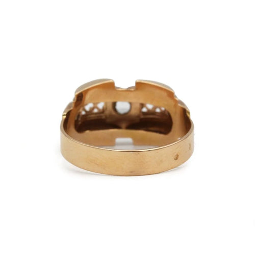 Bague 56 Bague tank en or 750 avec diamant 58 Facettes 1326