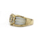Bague 52 Bague jonc en or jaune 750 avec cristal de roche et diamants 58 Facettes SA005