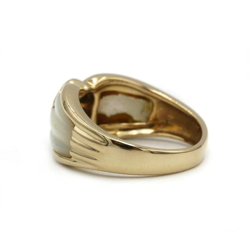 Bague 52 Bague jonc en or jaune 750 avec cristal de roche et diamants 58 Facettes SA005