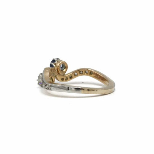 Bague 53 Bague toi et moi en or 750, diamants et saphir 58 Facettes 1303