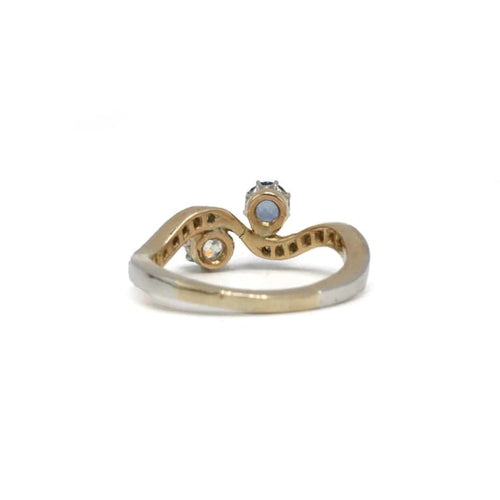 Bague 53 Bague toi et moi en or 750, diamants et saphir 58 Facettes 1303