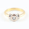 Bague 54 Bague solitaire ancienne en or jaune et blanc 18 carats avec diamant 58 Facettes 159/24 F