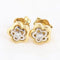 Boucles d'oreilles Boucles d'oreilles fleur en or jaune et blanc 18 carats et diamants 58 Facettes 131208
