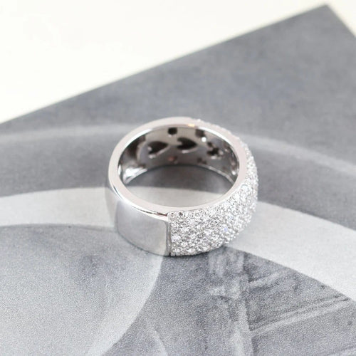 Bague 57 Bague pavée de diamants 0,98 ct en or blanc 18 carats 58 Facettes 131252