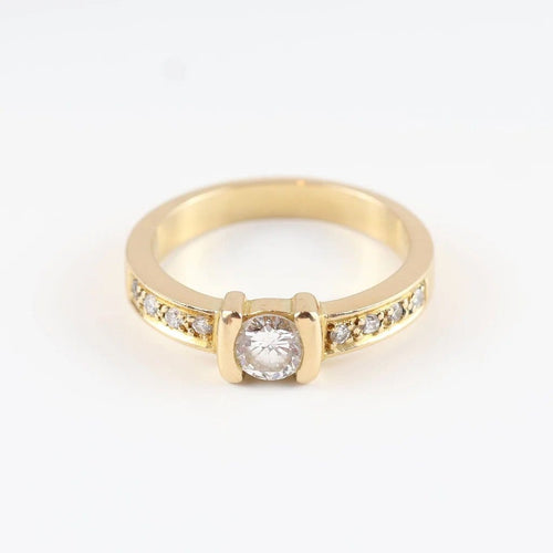 Bague 55 Bague solitaire en or jaune 18 carats avec diamants 58 Facettes 131645