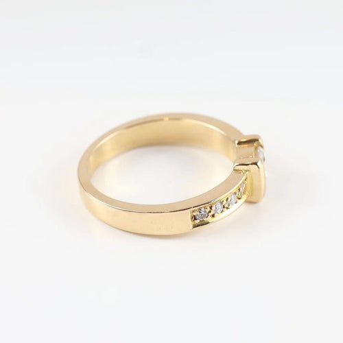 Bague 55 Bague solitaire en or jaune 18 carats avec diamants 58 Facettes 131645