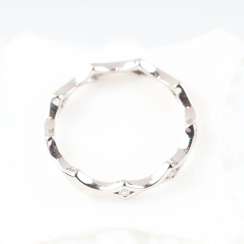 Bague 55 Bague en or blanc 18 carats sertie de diamants taille brillant 58 Facettes F131370