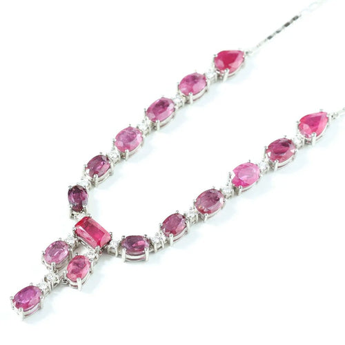 Collier Collier ras-de-cou haute joaillerie en or blanc 18 carats, rubis et diamants 58 Facettes