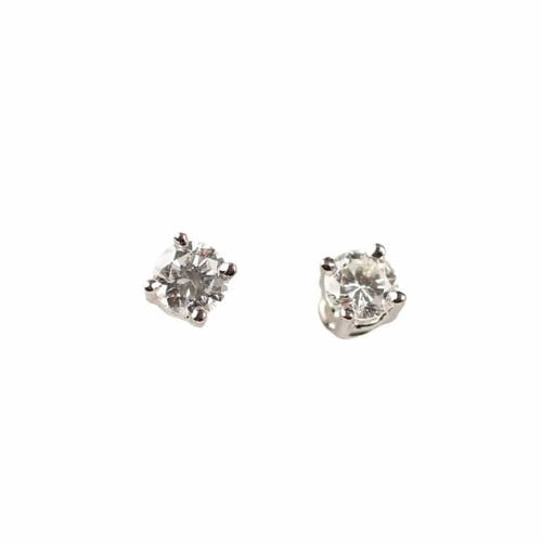 Boucles d'oreilles Boucles d'oreilles dormeuses en or blanc 18 carats avec diamants 58 Facettes 125977