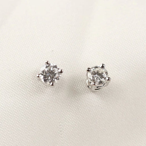Boucles d'oreilles Boucles d'oreilles dormeuses en or blanc 18 carats avec diamants 58 Facettes 125977