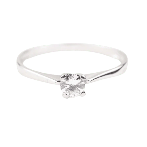 Bague 53 Bague solitaire en or blanc 18 carats avec diamant 0,23 ct 58 Facettes 135024Ñ