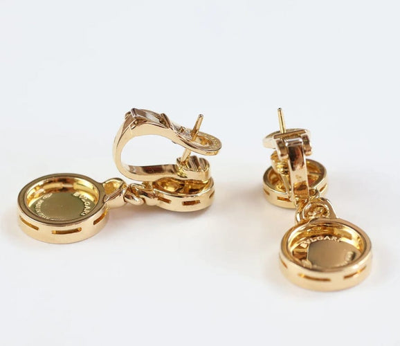 Boucles d'oreilles Bvlgari Bvlgari - Boucles d'oreilles en or jaune 18 carats et onyx 58 Facettes 126202