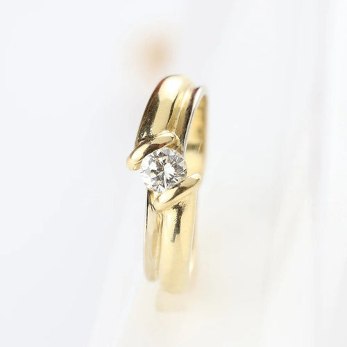 Bague 55 Bague solitaire en or jaune 18 carats et diamant 0,30 ct 58 Facettes 129068-I