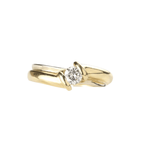 Bague 55 Bague solitaire en or jaune 18 carats et diamant 0,30 ct 58 Facettes 129068-I