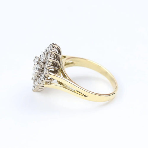 Bague 52 Bague géométrique en or jaune 18 carats, or blanc et diamants 58 Facettes 129418A