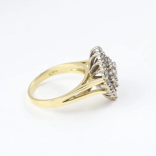 Bague 52 Bague géométrique en or jaune 18 carats, or blanc et diamants 58 Facettes 129418A