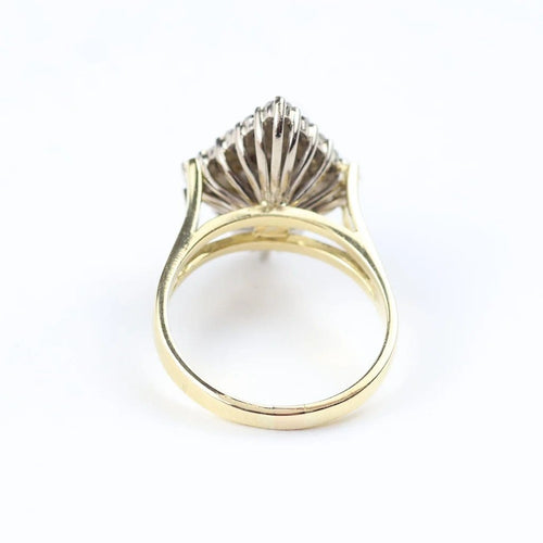 Bague 52 Bague géométrique en or jaune 18 carats, or blanc et diamants 58 Facettes 129418A