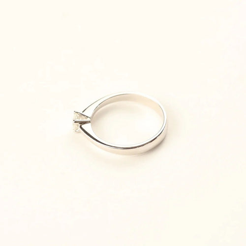 Bague 54 Bague solitaire en or blanc 18 carats avec diamant taille brillant 58 Facettes 126443