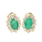 Boucles d'oreilles Boucles d'oreilles Rosette en or jaune 18 carats avec émeraudes et diamants 58 Facettes