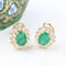Boucles d'oreilles Boucles d'oreilles Rosette en or jaune 18 carats avec émeraudes et diamants 58 Facettes