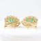 Boucles d'oreilles Boucles d'oreilles Rosette en or jaune 18 carats avec émeraudes et diamants 58 Facettes