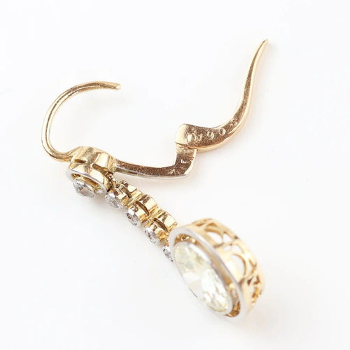 Boucles d'oreilles Boucles d'oreilles vintage en or jaune 18 carats avec diamants naturels 58 Facettes