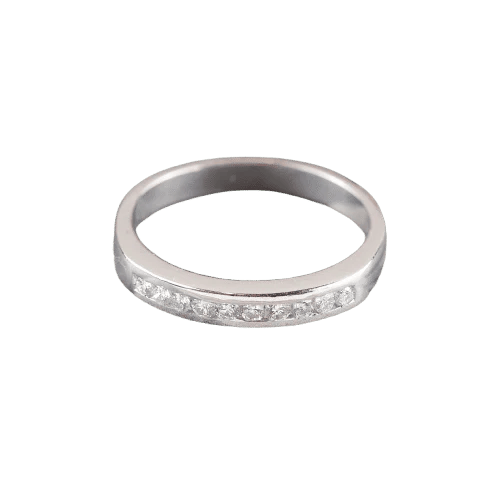 Bague 55 Bague en or blanc 18 carats sertie de diamants taille brillant 58 Facettes 131370C