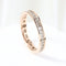 Bague 55 Alliance en or rose 18 carats sertie de diamants taille princesse 58 Facettes J020000096