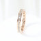 Bague 55 Alliance en or rose 18 carats sertie de diamants taille princesse 58 Facettes J020000096
