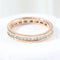 Bague 55 Alliance en or rose 18 carats sertie de diamants taille princesse 58 Facettes J020000096