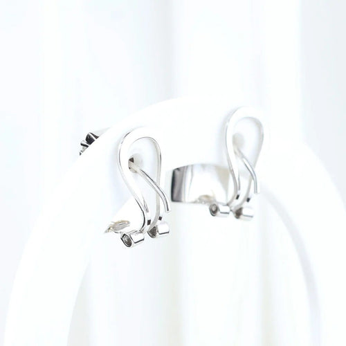 Boucles d'oreilles Boucles d'oreilles rectangulaires en or blanc 18 carats et diamants 58 Facettes J010000312