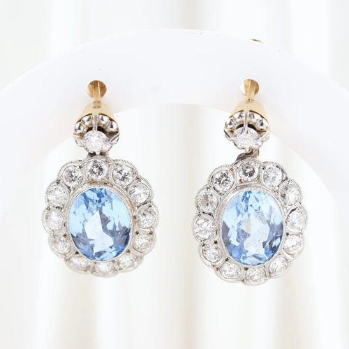 Boucles d'oreilles Boucles d'oreilles vintage à motif floral en or jaune 18 carats et diamants 58 Facettes J00003070